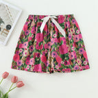 Women's shorts/rose flowers / free size (40.00 kg-65.00 kg