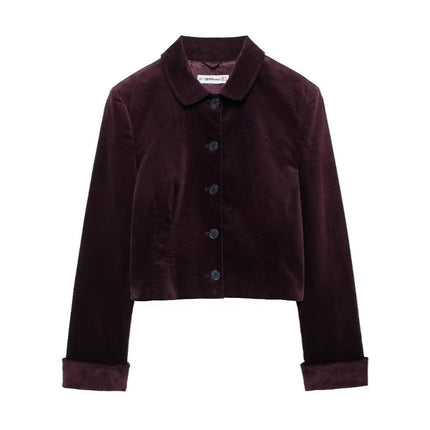 Autumn 2024 Amazon Fashion Women's Velvet Blazer with Belt Low Waist Mini Skirt Cross Border Batch