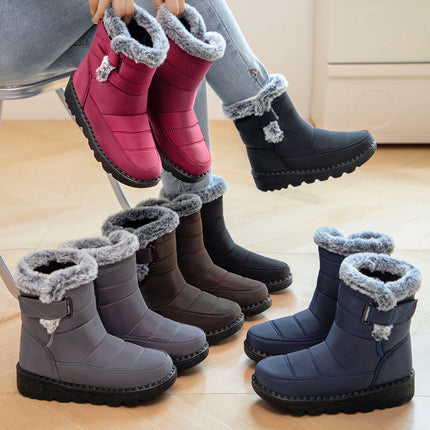 Women's Shoes with Plush Lining and Thickened Cotton Boots, Cross-Border Temu Height-Increasing Thick-Soled Cotton Shoes, Large Size Winter Polyurethane Women's Boots