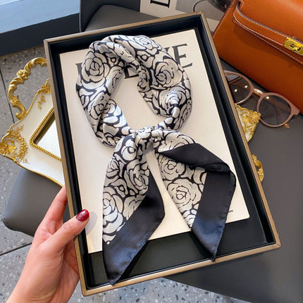 70cm Imitation Silk Square Scarf Fashion All-match Silk Scarf Professional Scarf Korean Style Neck Protection Scarf Decorative Small Square Scarf