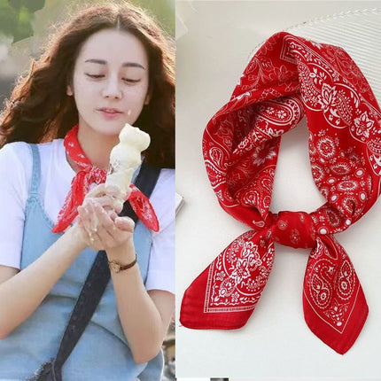 Nice-Looking Small Silk Scarf Korean Ins Style Versatile Fashionable Spring & Fall Decorative Square Scarf Tied Hair Tied Bag Thin Scarf