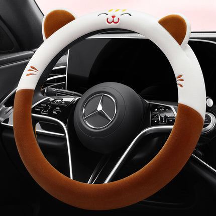 Four Seasons Universal Car Steering Wheel Cover Female Cartoon Girl Style Anti-Slip Sweat-Absorbent Summer Car Steering Wheel Cover