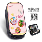 Waterproof-scratch-proof-non-fading-large-capacity three-layer pencil case / B44188