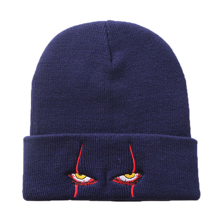 Pennywise scary eyes horror clown eyes knitted hat warm pullover hip hop hat woolen hat