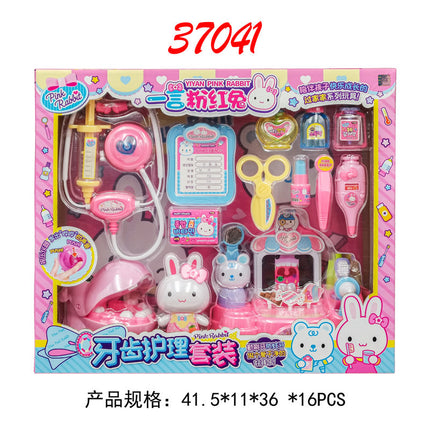One-word pink rabbit kitchen refrigerator cake dessert shop girl simulation play house toys wholesale mini notebook