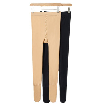 plus size leggings women's autumn and winter thin 2024 new wear crotch fat mm300 kg skin color pantyhose stockings