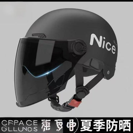 New National Standard 3C Certified Electric Vehicle Helmet for Men, Summer, Women's Battery Motorcycle Half Helmet, Lightweight Anti-Collision Helmet