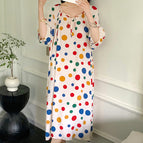 Colorful wave dots white / One size fits all ( 42.5-75kg )