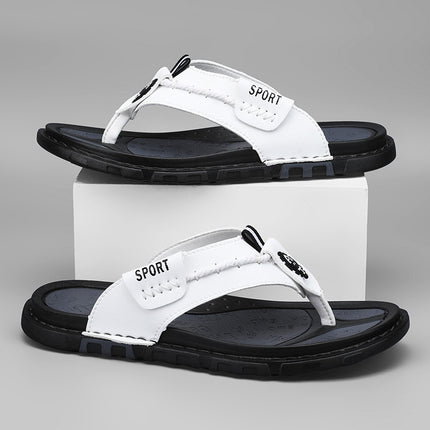Cross-border summer plus size 46 flip-flops men's clip-on open-toe breathable Korean beach shoes home slippers manufacturers