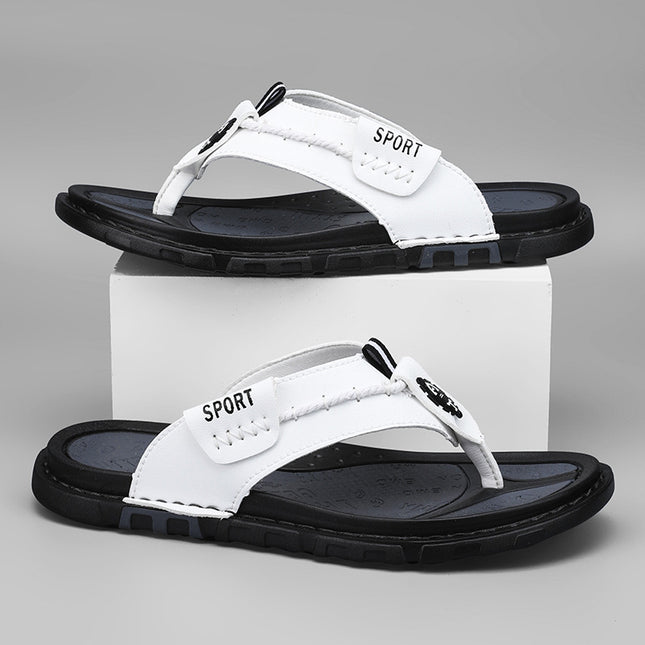 Cross-border summer plus size 46 flip-flops men's clip-on open-toe breathable Korean beach shoes home slippers manufacturers