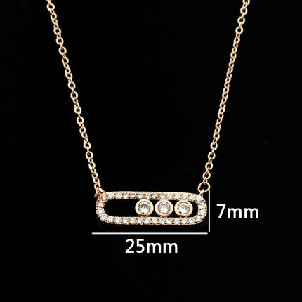 Factory direct Korean creative simple charming zircon two-color necklace jewelry Joker three-color optional
