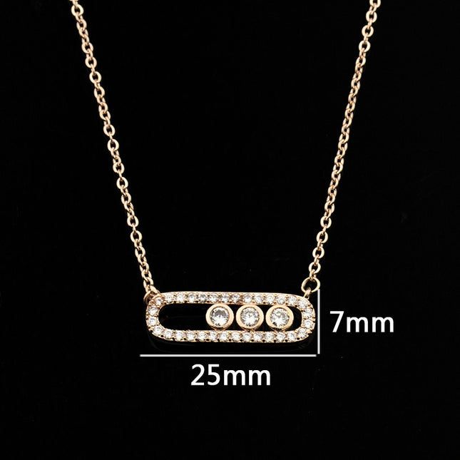 Factory direct Korean creative simple charming zircon two-color necklace jewelry Joker three-color optional
