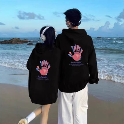High-End Men's and Women's Long-Sleeved Ins-Style Tops, Special Couple Wear, Autumn and Winter Velvet Hooded Sweatshirts, Trendy Brand Class Uniforms