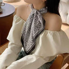 Little leopard dot silk scarf / 68X68