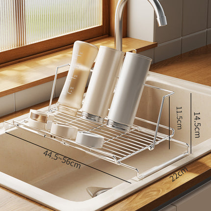 Stainless Steel Sink Draining Basket Kitchen Sink Retractable Bowl and Dish Basin Draining Rack Multifunctional Tableware Bowl and Chopsticks Draining Rack