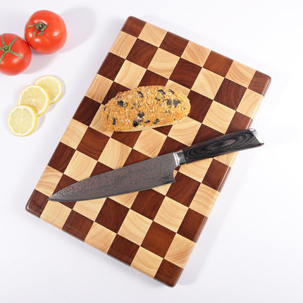 Wholesale antibacterial mildew-proof anti-skid rubber wood solid wood splicing checkerboard cutting board solid wood chopping board cutting board