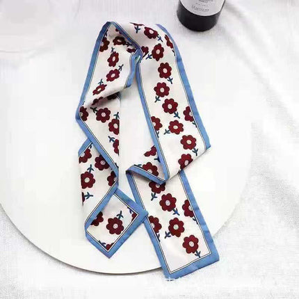 Internet Celebrity Silk Scarf Hair Band Retro French Style Women's Tie Hair Silk Printing Polka Dot Ethnic Style Korean ins Girls' Hair Ring