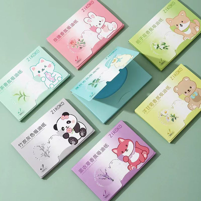 Zizco 100 pieces of oil-absorbing facial paper face oil-absorbing oil-controlling boxed oil-absorbing facial paper fragrance portable extraction type