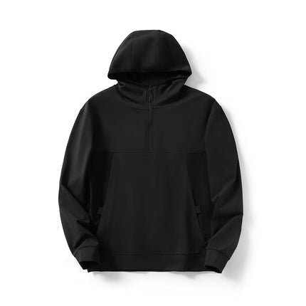 City Fan! Half zipper design! Foreign trade men's autumn lovers outdoor hooded casual fleece sweater tide