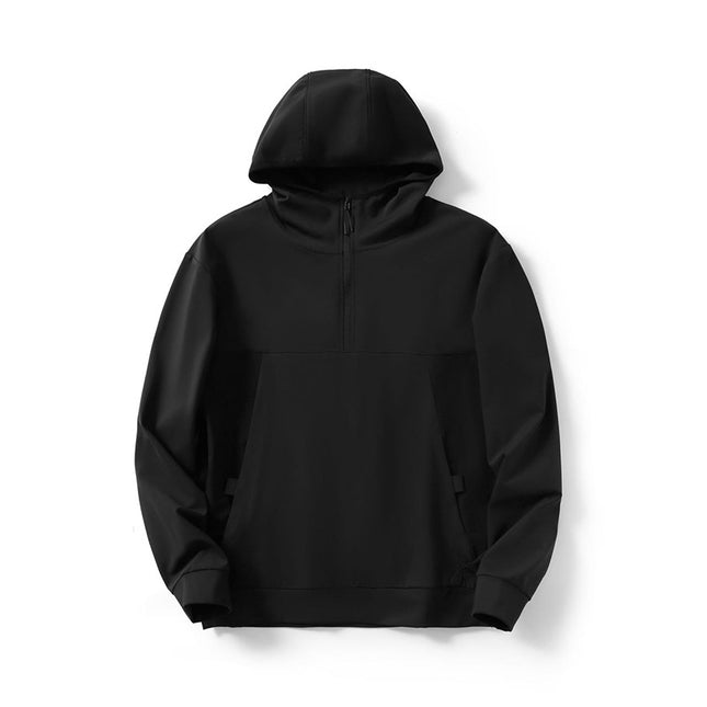 City Fan! Half zipper design! Foreign trade men's autumn lovers outdoor hooded casual fleece sweater tide