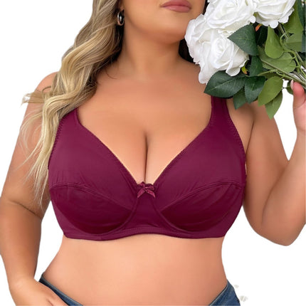 A cross-border new European and American ultra-thin double-breasted steel ring lace underwear adjustable plus size bra bra bra