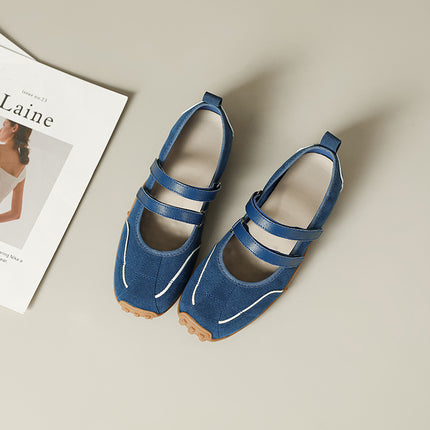 2026 New Niche Ballet-Style German Training Shoes with Double Straps, Sporty Mary Jane Women's Flat Shoes