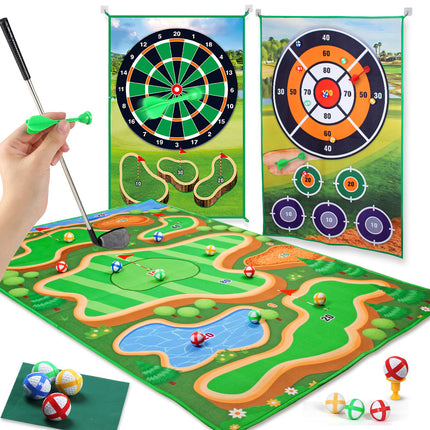 Children's Indoor and Outdoor Sports Two-in-One Golf Game suit Sticking Ball Darts Practice Blanket Toy