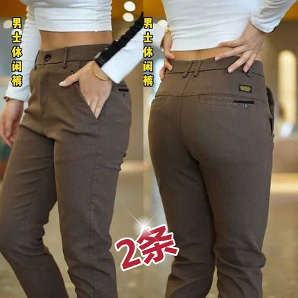 2024 Autumn and Winter Thickened Men's Casual Pants New Style Warm Explosions Straight Slim-fit Business High-end All-match Pants for Men