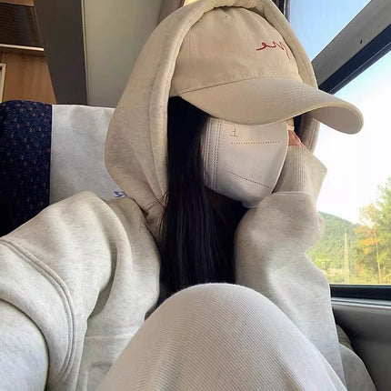Four Seasons Hat Women's Big Head Baseball Cap Men's Trendy Niche Design Sense All-match Sports Korean Style Cap Shiny Face