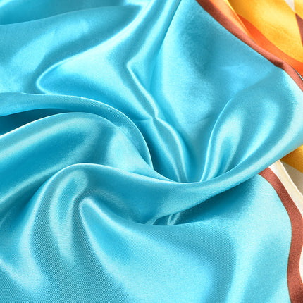 2024 New European and American Light Luxury Geometric Printed Scarf Sunscreen High-end Imitation Silk Scarf 90 Sade Large Square Scarf Batch