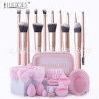 27-piece makeup brush set-14 pieces in pink gold