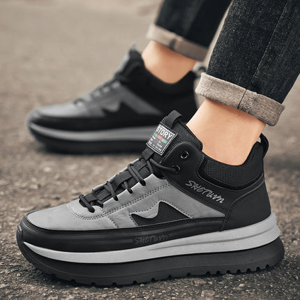 Leather Versatile Casual Microfiber Fashionable Spring Men's Shoes New Sports Shoes Retro Men's Trendy 2025