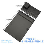 Black three-piece set 2: Pen deduction + Coasters + Cover box