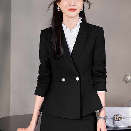 navy blue Professional suit Women's Fashion Elegant Suit Shirt Three-piece Hotel Manager Work Clothes Front Desk Uniform