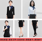 Black suit + black vest + white shirt + black skirt + black pants / S