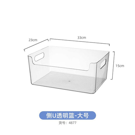 Storage Box PET Transparent Acrylic Rectangular Cosmetic Station Snack Kitchen Sundries Storage Box with Lid