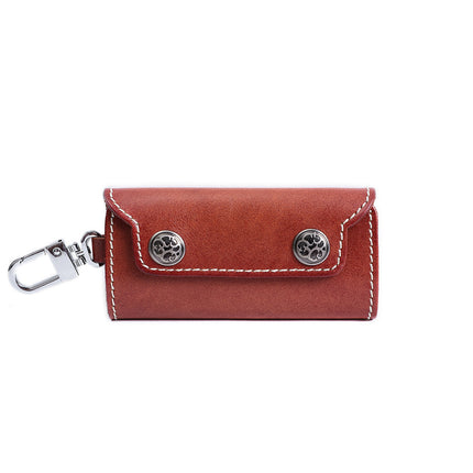 Genuine Leather Universal Key Case Advanced Sense Vegetable Tanned Leather Key Storage Bag Multifunctional Large Capacity Hanging Waist Key Case