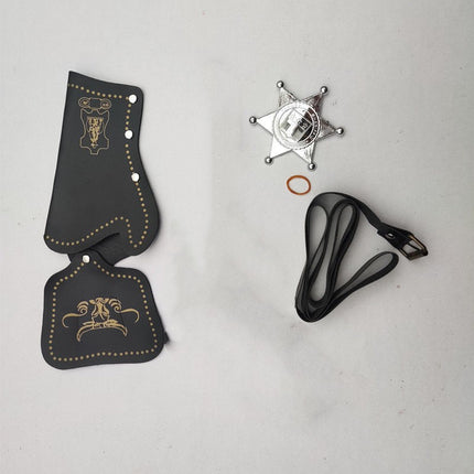 Samurai Costume Props Silver Gold Cowboy Gun Children's Weapons Toys Western Cowboy Weapons Revolver Pistol Scarf
