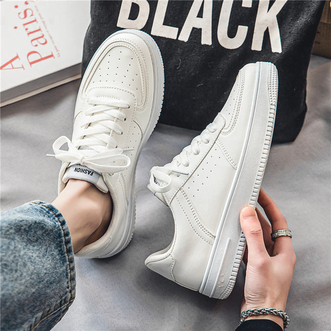 White Shoes Men's Summer Breathable Youth Casual All-match Men's Shoes 2024 New Student Pure White Sports Shoes