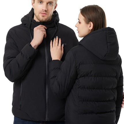 Cross-Border Popular Smart Heating Clothing Outdoor Hooded Thickened Casual Men's and Women's Cotton Clothing Constant Temperature Cold-Proof Heating Jacket