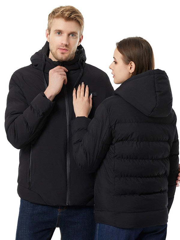 Cross-Border Popular Smart Heating Clothing Outdoor Hooded Thickened Casual Men's and Women's Cotton Clothing Constant Temperature Cold-Proof Heating Jacket