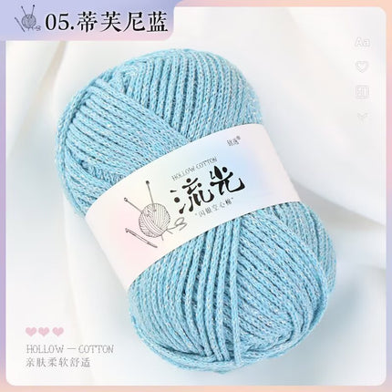 Upgraded Bright Silk Hollow Cotton Hand-woven Hat DIY Bag Anti-pilling Glow Hollow Cotton Group