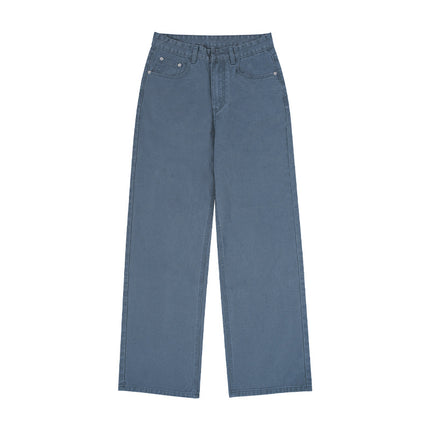 JIAMU Spring and Summer Couple Four-color Baggy jeans Neutral Wide Leg Dagging Loose Straight Casual Pants for Men and Women