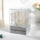 Gray 2-layer velvet + 5-layer transparent drawer / 24.6*13*17.5