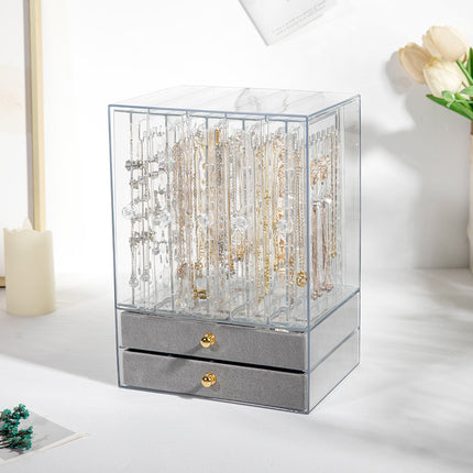Transparent Earring Storage Box, Acrylic Jewelry Necklace Box, Earrings, Jewelry Dust-Proof Display Box, Hanger Ready for Sale