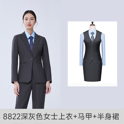 High-end suit suit female professional formal suit bank business suit temperament tooling sales department front desk work clothes autumn