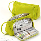 Corduroy triangle pencil case [green]