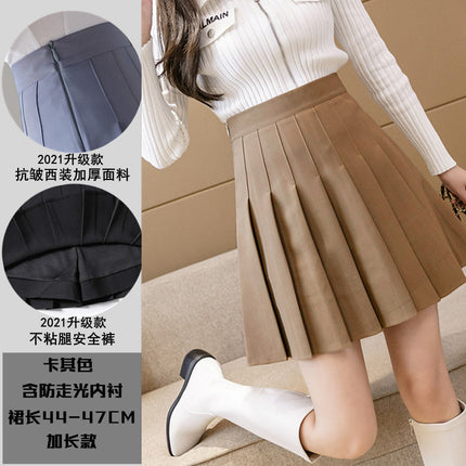 Half-Length Pleated Skirt Spring and Summer 2026 New Style Black Plus Size Autumn and Winter Plaid Korean Style High-Waisted A-Line Short Skirt