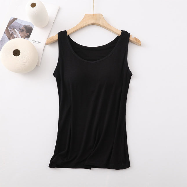 Modal with chest pad Vest Women's condole belt without steel ring BRA-T Cup one-piece slim underwear base shirt wholesale