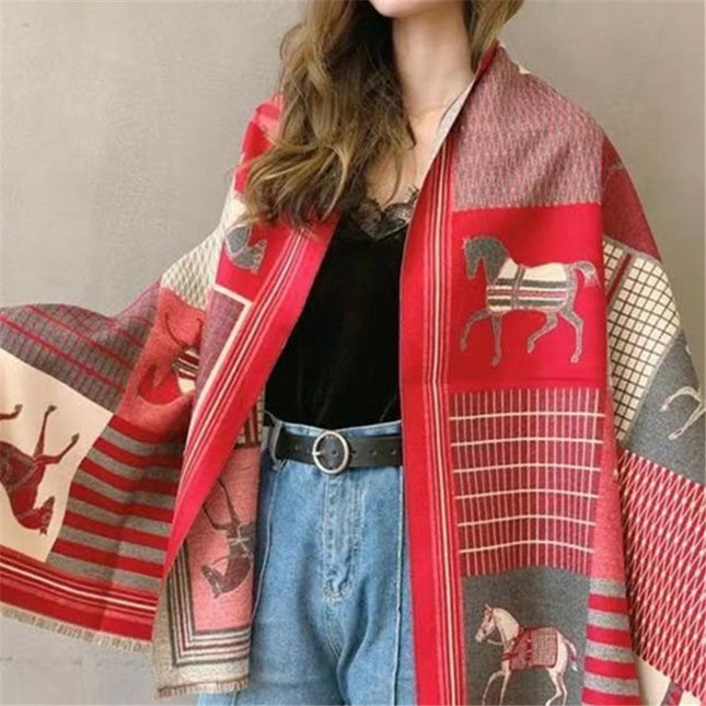 New Style Scarf for Women, Autumn and Winter, Korean Style, Versatile, Thickened, Warm Neck Scarf, Faux Cashmere, Air Conditioning Shawl, Light Luxury Style